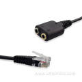 RJ9/RJ11 To Port Female headset Adapter Cable